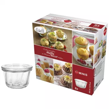 WECK Round Rim Glass Muffin 165ml Set of 6