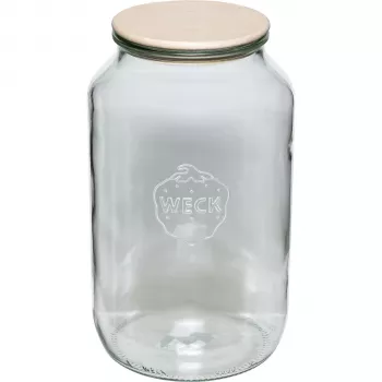 WECK Round Jar 3L with Wooden Lid