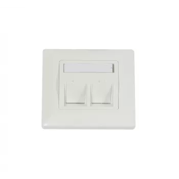 Synergy 21 Keystone Module Cover Plate, Flush-Mounted, 2 Slots, Pure White, Square Frame (S216330V2)