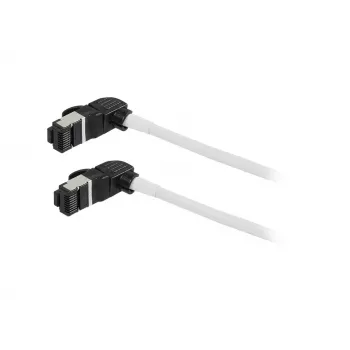Synergy21 Patch Cable RJ45, CAT6A 500MHz, 0.15m, White, S/FTP, Slimline Round d=4.5mm, TPE/LSZH (Superflex), AWG28, with CAT7 Raw Plug, Rotatable Plug
