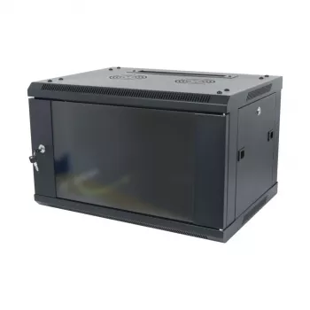 ALLNET 19 inch Wall Cabinet 18U 1-Piece Depth 600mm Black Flat Pack SMA Series