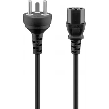 Goobay IEC Power Cable with Denmark Plug Type K, 3 x 0.75 mm², 2 m, Black (95732)