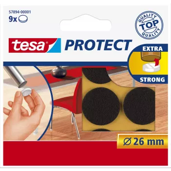 Tesa Protect felt glides - round - brown - 26 mm - 9 pieces