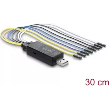 Delock USB 2.0 to TTL UART Serial Converter, 3.3V/5V, 6-Pin Header, 30 cm Cable