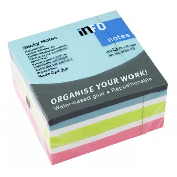 inFO Cube Sticky Notes Standard 5654-73 Assorted Colors 1 Piece