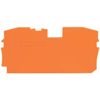 WAGO 2010-1292 End and Intermediate Plate, Orange, 1 mm Thickness, 67.2 mm Length, 33.5 mm Height, for TOPJOB® S 2010 Series