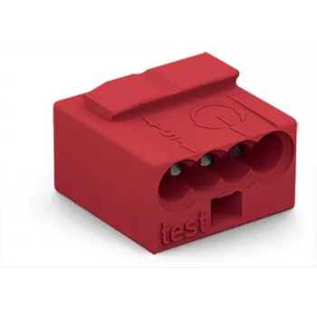 WAGO MICRO Junction Box Connector - 4-Conductor Terminal - Red