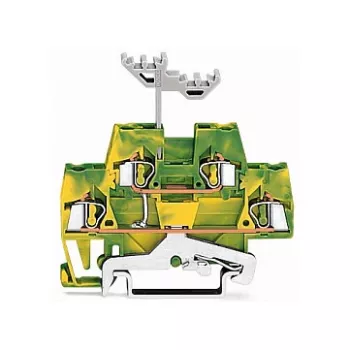WAGO 280-517 double-deck earth terminal block, 4-Conductor, 2.5 mm², CAGE CLAMP, green-yellow