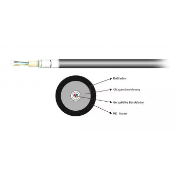 EFB Elektronik A-DQ(ZN)B2Y 8E 9/125µm G.657.A1 PE Outdoor Fibre Optic Cable Black