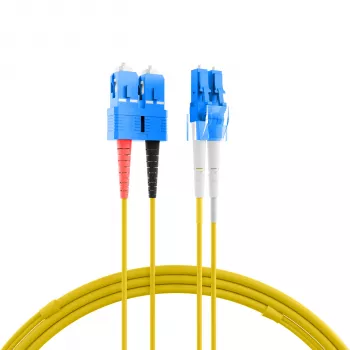 EFB Elektronik IPL-DF-LCUSCU-2-0500 OS2 Duplex Fibre Optic Patch Cable LC/UPC to SC/UPC 5 m Yellow