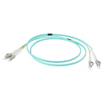 EFB Elektronik IPL-DR-LCULCU-3-0500 Fibre Optic Patch Cable, 5 m, OM3, LC/UPC to LC/UPC, Duplex, LSZH, Aqua