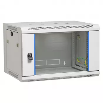 EFB Elektronik 19 inch 21U Wall Cabinet Flat Pack, 600x600x1040mm, RAL7035 Light Grey, Steel, Safety Glass Door, Lockable, 60kg Load, IP20