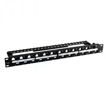 EFB Electronics Distribution Panel 19 inch 1U 24-Port Offset ANEXT Optimised Black