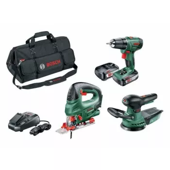 BOSCH PSR 1800 Li-2 + PST 18 Li + AdvancedOrbit 18 Cordless Tool Set 18 V, 2 Batteries (06039A310W)