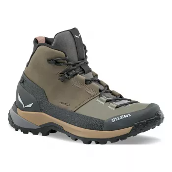 SALEWA Puez Leather Mid PTX Shoes Bungee Cord-Onyx UK 5.5