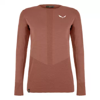 Salewa Zebru Medium Warm AMR L/S Tee Women's Thermal Underwear - Etruscan Red, XS
