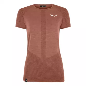 Salewa Zebru Medium Warm Merino Wool Women's Baselayer T-Shirt - Etruscan Red, Size S