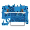 WAGO 2202-1204 2-Conductor Through Terminal Block with Push-Button, 2.5 mm, Blue