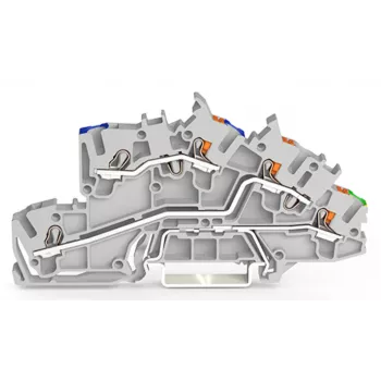 WAGO 2203-7546 Installation Terminal Block with Actuation Opening, 6 Connections, 2 Levels, Light Grey