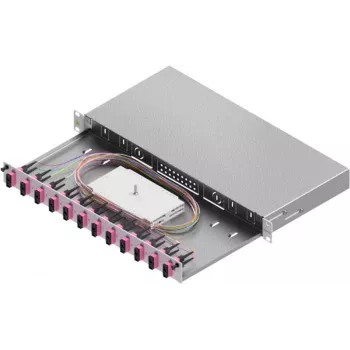 ZVK Easylan Fibre Optic Splice Enclosure Basic 1U 12x SC-Duplex OM4 Drawer Black