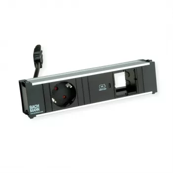 Bachmann CONI Desk Power Module - 1x Schuko Socket, 1x USB-C 22W PD, Input GST18i3, Black