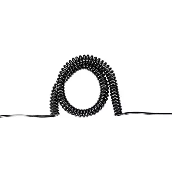 BACHMANN Coiled Cable H05VV-F 3G1.5mm² 1.5m-6m Black 0.2m Straight Ends