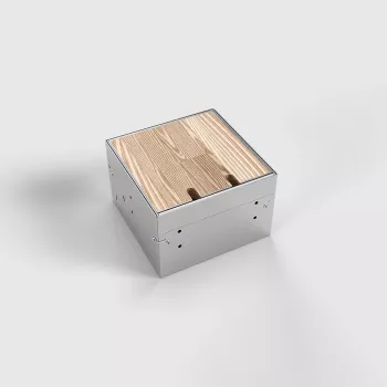 BEP24 Floor Socket 2x Schuko (Type F) Silver Stainless Steel
