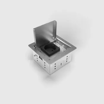 BEP24 Floor Socket 3301E-1-1 - Stainless Steel, 1x Schuko (Type F), IP20, Flush-Mounted