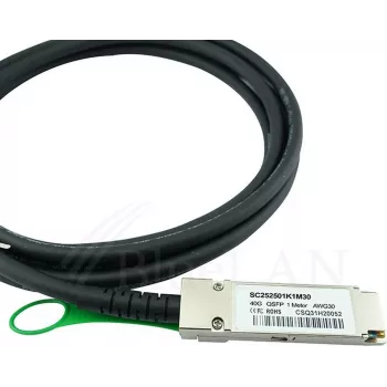 BlueOptics Compatible Maipu QSFP-STACK-30 BlueLAN QSFP Direct Attach Cable, 40GBASE-CR4, Ethernet/Infiniband QDR, 30AWG, 3 Metres (QSFP-STACK-30-BL)