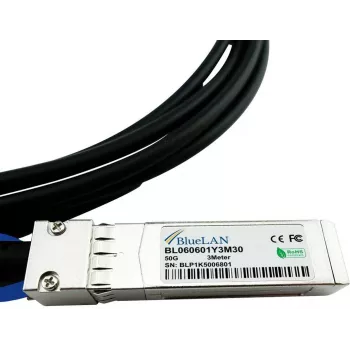 BlueLAN Mellanox MCP2M50-G01AE30 Compatible Direct Attach Cable (DAC) - Passive 50 Gigabit Twinaxial Copper - SFP56 to SFP56 - 1 Metre