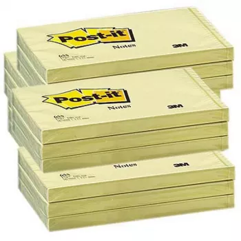3M Post-it Super Sticky Notes 655-CY, Rectangular, Canary Yellow, 127 mm x 76 mm, 90 Sheets, PEFC Certified
