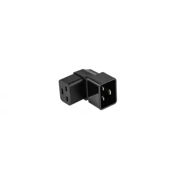 Kabelmeister Network Adapter C20 Plug to C19 Coupler Angled Up/Down - 16A 250V 4000W Black