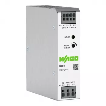 WAGO 2587-2144 Primary Switched-Mode Power Supply Basis 1-Phase, 24 VDC, 5 A, 120 W, DIN Rail