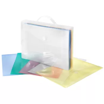 FolderSys 25 Document Pockets Assorted Colours Smooth A4