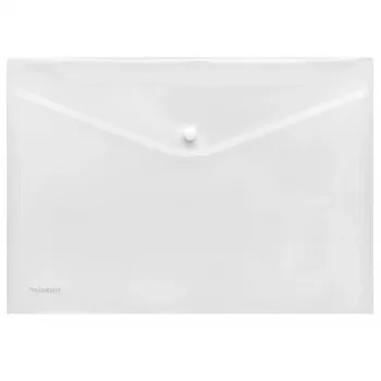 FolderSys A4 Transparent PP Document Wallets with Press Stud, 10-Pack