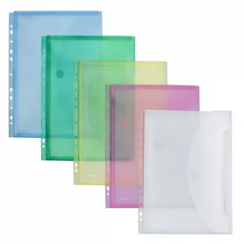 FolderSys Document Pocket A4 Assorted Colours 10-Pack