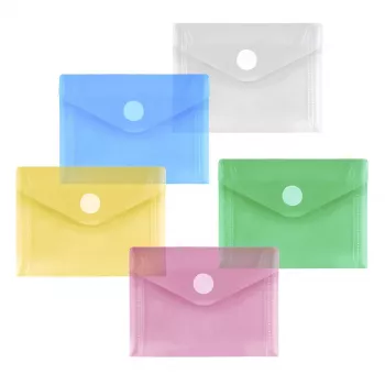 FolderSys Document Pockets DIN A7 Landscape, Assorted Colours, 10-Pack (40117-94)
