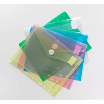 FolderSys 10 Document Pockets DIN A5 Assorted Colours Grained 0.20 mm