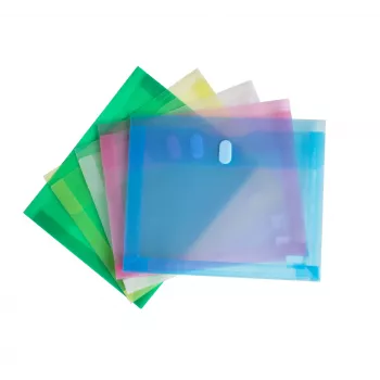 FolderSys 10 Document Pockets DIN A4 Landscape Assorted Colours Smooth 0.20 mm