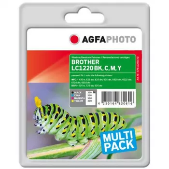 AGFAPHOTO APB1220SETD Compatible Ink Cartridges Multipack 4-Pack Black Yellow Cyan Magenta High Yield XL