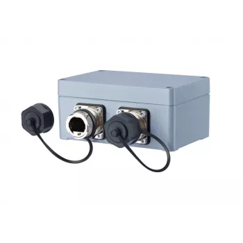 METZ CONNECT 1401010620ME Industrial Ethernet Outlet, Grey, Metal, IP67, 124x78x57 mm
