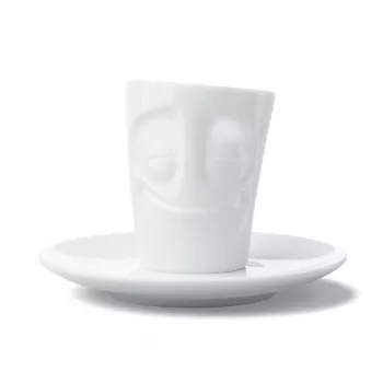 FIFTYEIGHT PRODUCTS Espresso Cup with Handle 80ml - Cheerful White