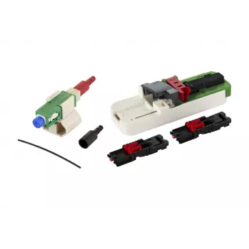 METZ CONNECT SC/APC OS2 Single Mode Patch Cable, Green, 2m, 20-Pack