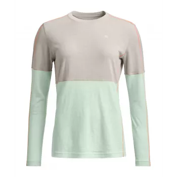 Ortovox 185 Rock N Wool Long Sleeve Women's Thermal Shirt - White Tea, Size L