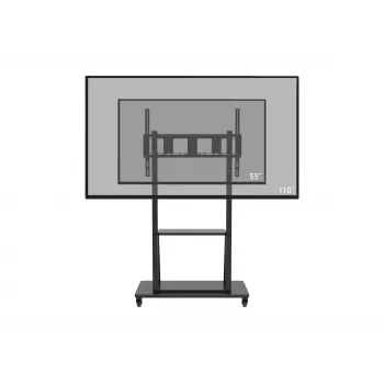 Celexon Economy 55110MP Mobile TV Stand for Flat Screens, Painted Steel, Matt Black, Screen Size 139.7-279.4 cm (55-110 inch)