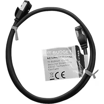 IT-BUDGET Full Copper Premium Patch Cable - Slim AWG 28 - Cat.8.1 - 2000 MHz - halogen-free - PoE+ - 40 Gbit - Black - 1 m