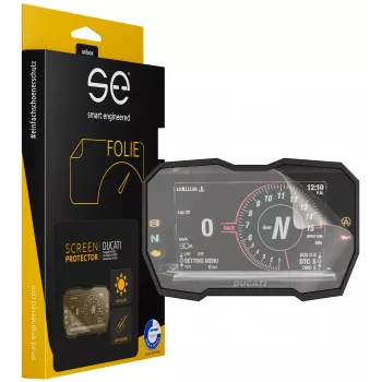 smart.engineered SE-DCP-2-0102-0031-1-M Screen Protector for Ducati Panigale V4 2018+ / Streetfighter V4 2020+ / Multistrada V4 2021+ - Transparent
