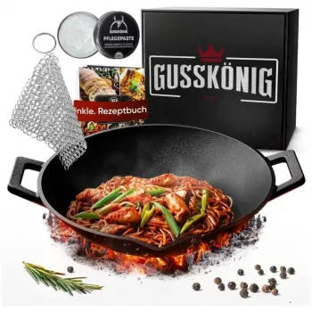 Gusskönig Pre-Seasoned Cast Iron Wok Pan 36 cm (GK-48)