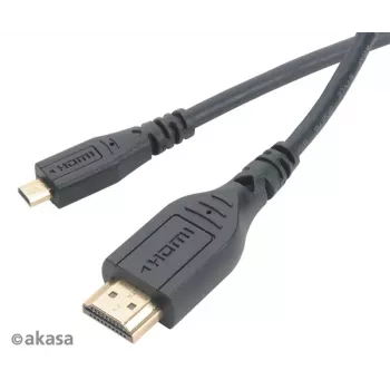 Akasa 1.5m High Speed HDMI with Ethernet Cable - HDMI Type A to Micro HDMI - 4K - Black
