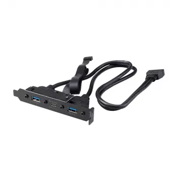 Akasa USB 3.1 Gen 2 Internal Adapter Cable with Two USB 3.0 Type-A Ports - 50 cm - Black
